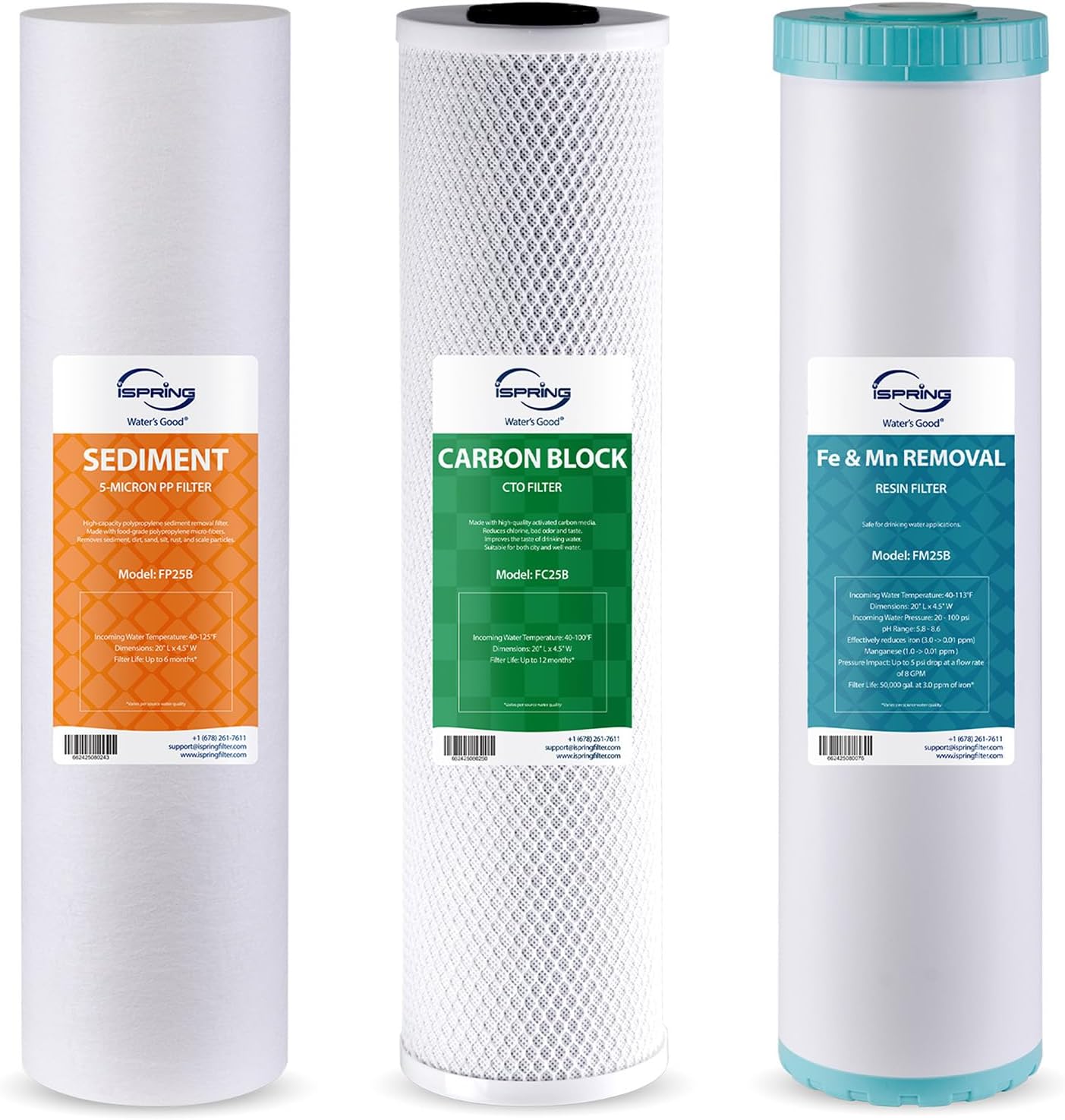 iSpring F3WGB32BM 3-Stage 20″ Replacement Filter Set